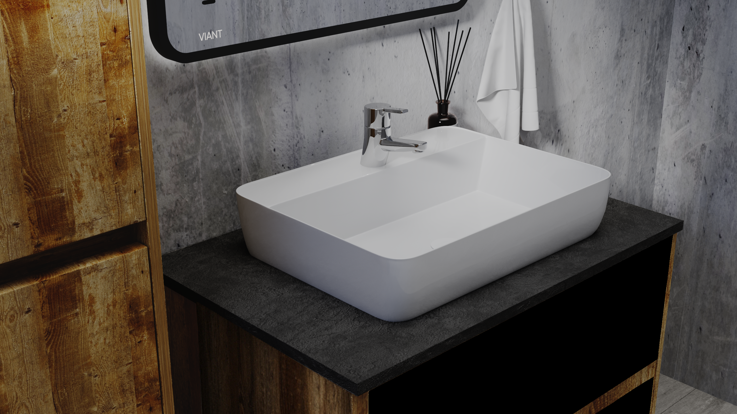 Столешница VIANT Neo бетон лофт 600х460 мм (VNEO60BETL-STMDF)