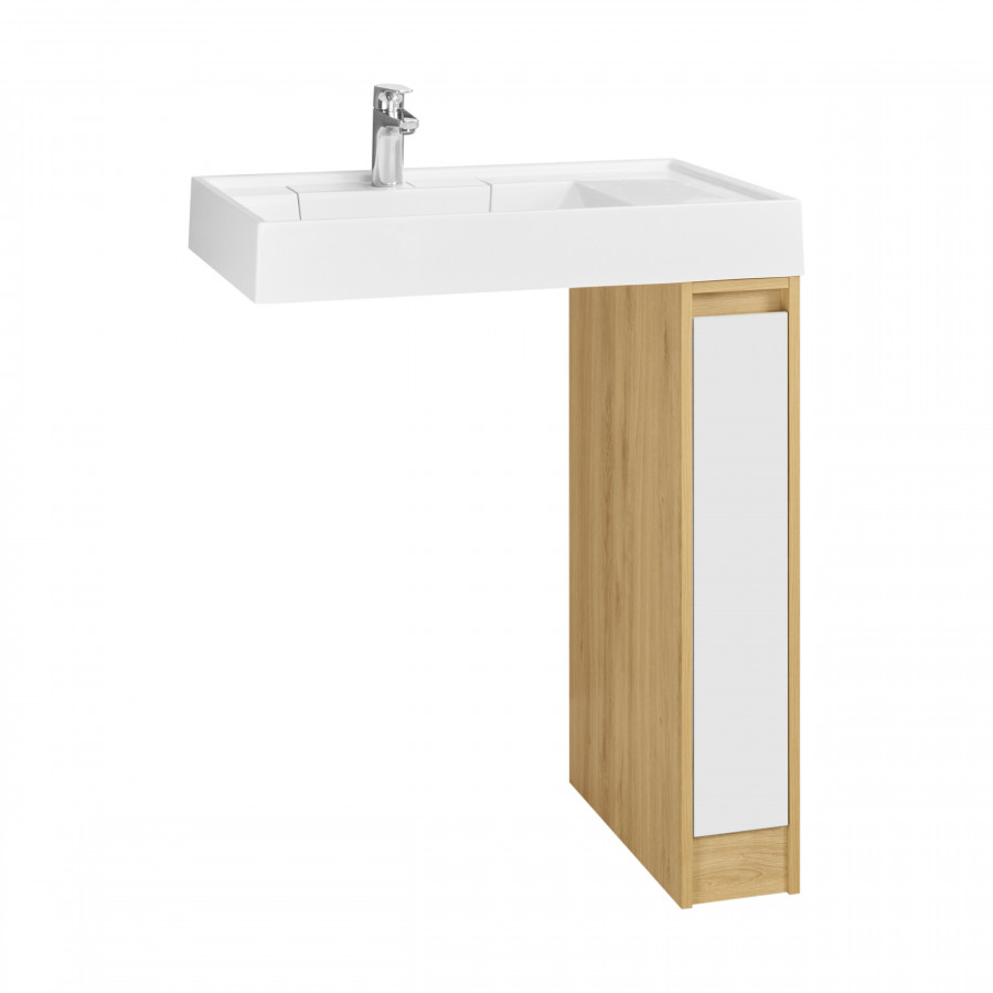 Тумба без фасада ЛОНДРИ 20 (под раковину РЕЙН 80), под с/маш., дуб сантана