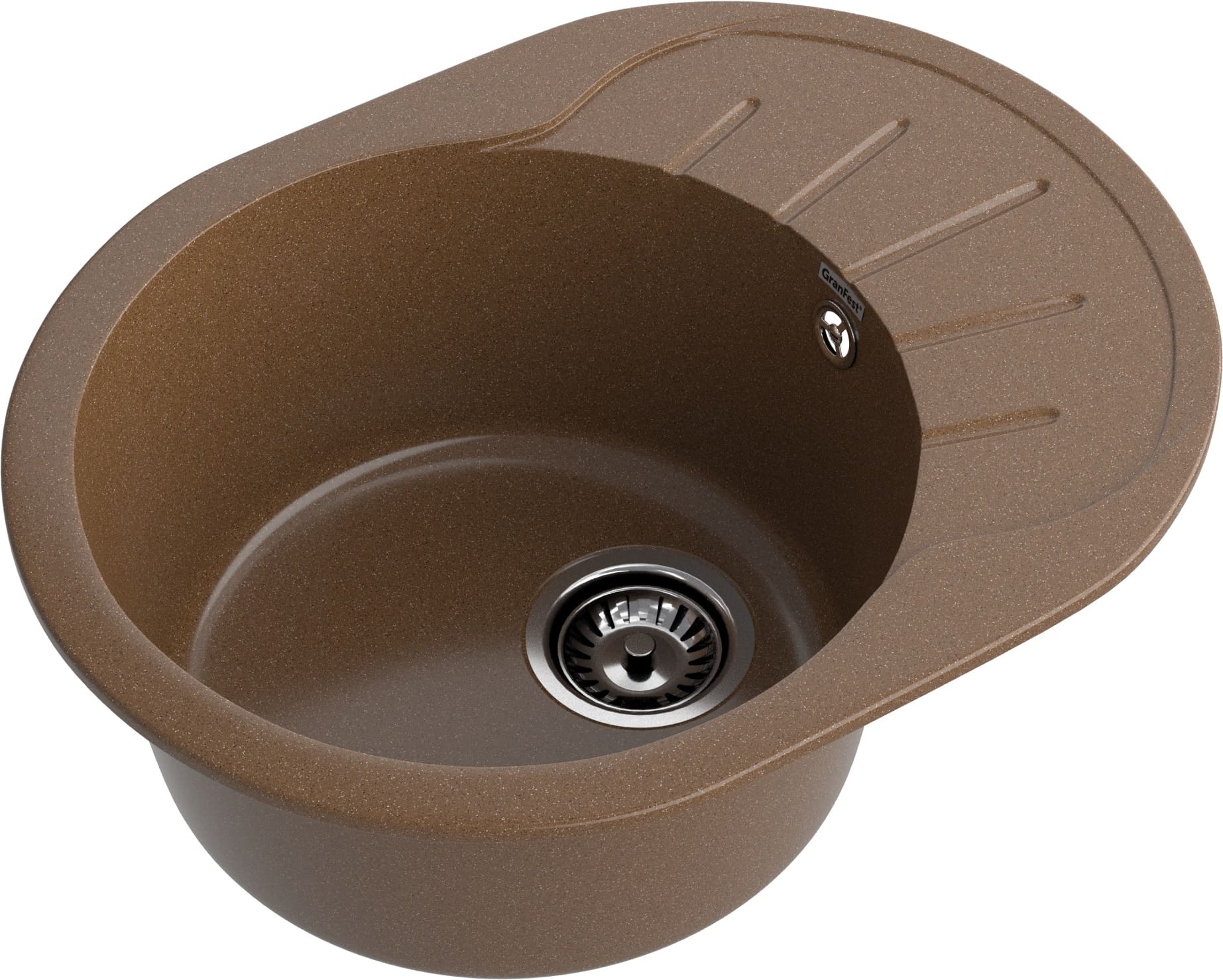 GRANFEST Мойка композит RONDO GF-R--580L  чаша с крылом 579*445мм  терракот арт.GF-