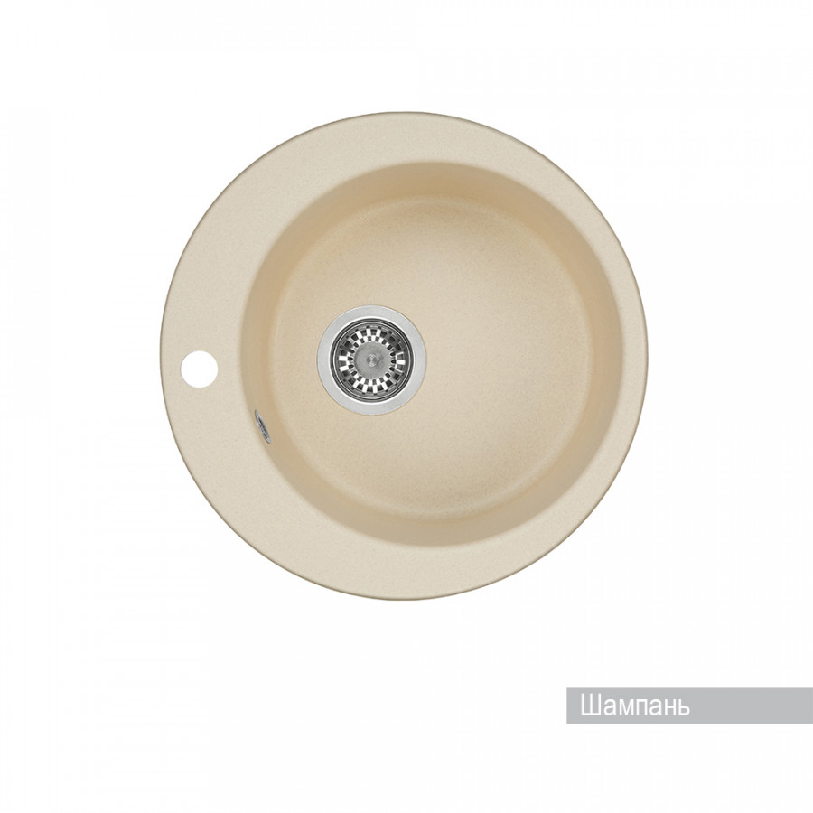 Мойка для кухни  Иверия 480x480x190 мм,круглая, шампань