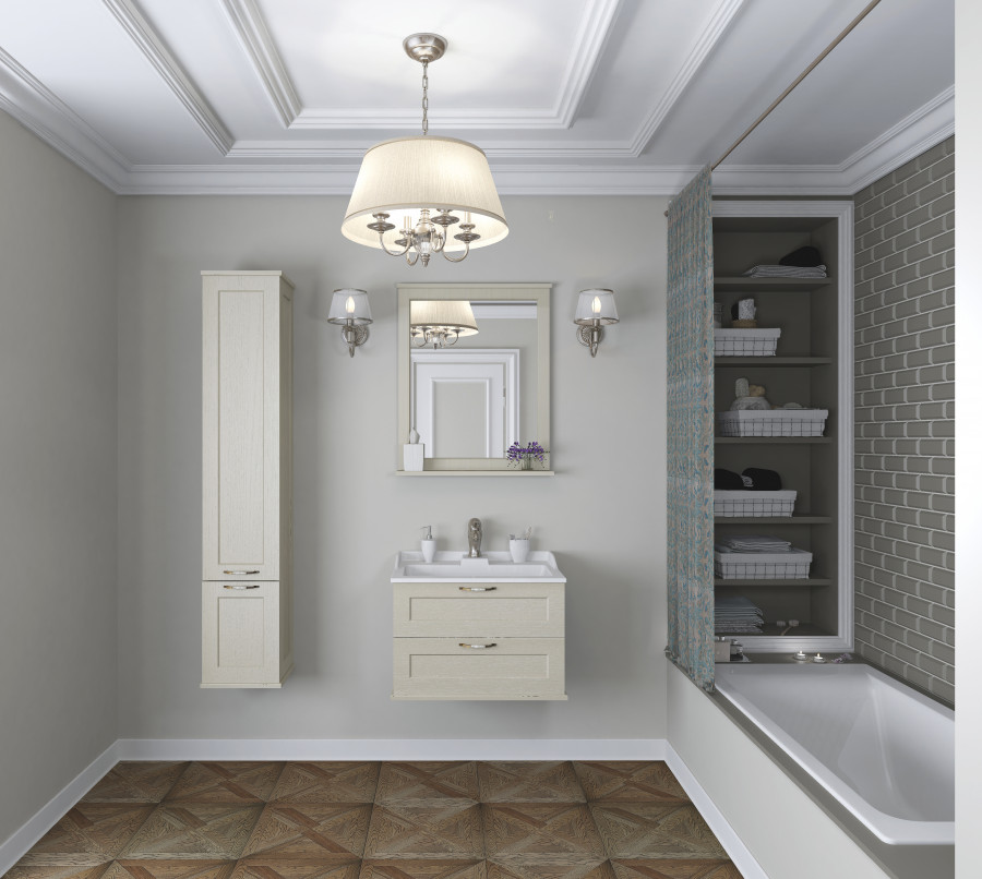 Шкаф-колонна ЛЕОН 30, подвесная, дуб бежевый