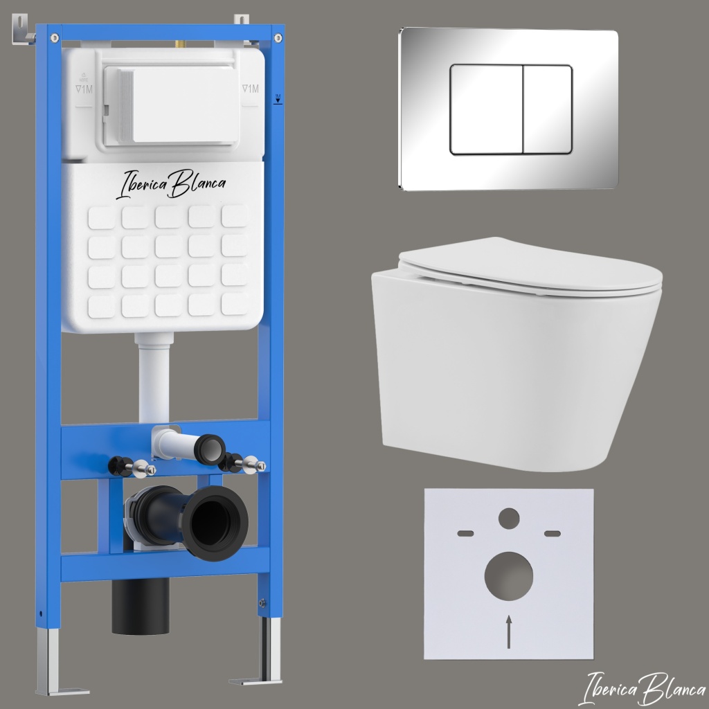 Промо комплект 3в1 IBERICA BLANCA SET.IB.002 (инсталляция, унитаз, кнопка смыва)