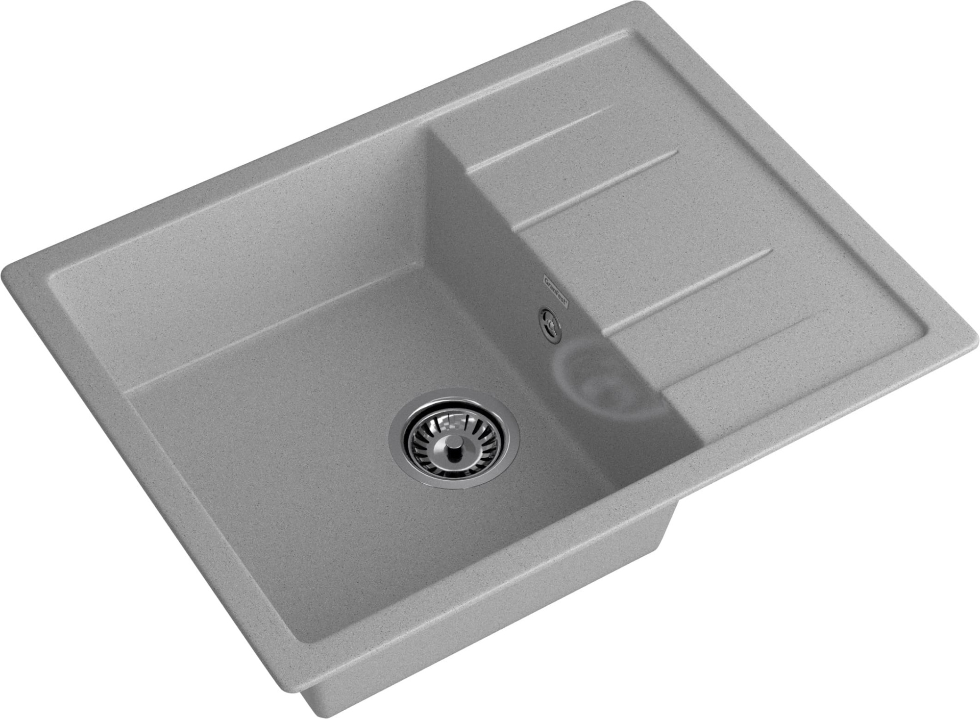 GRANFEST Мойка композит QUADRO GF-Q--650L чаша с крылом  650*500мм  серый  арт.GF-
