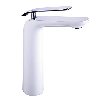 Melange Смеситель для раковины, выс.монолит.излив 229мм, р/ОД, хром/белый, LM, LM4909CW