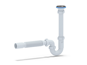 Сифон для раковины АНИ Пласт DB1010 1 1/4 дюйма 32 прямоточный с гибкой трубой 32х40