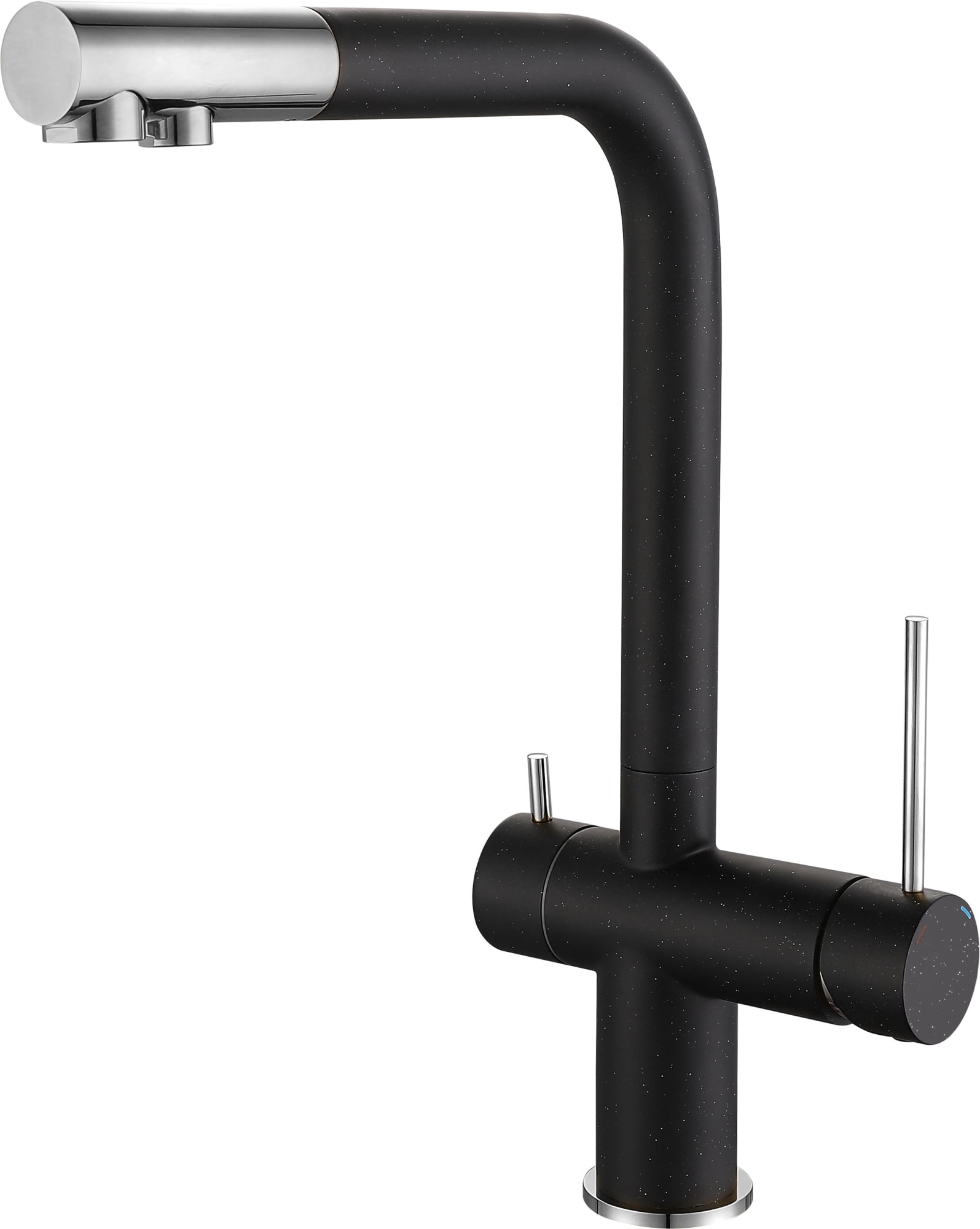 Смеситель для кухни RIVELATO Lugano с краном питьевой воды черный хром (1523513 nero cromo)