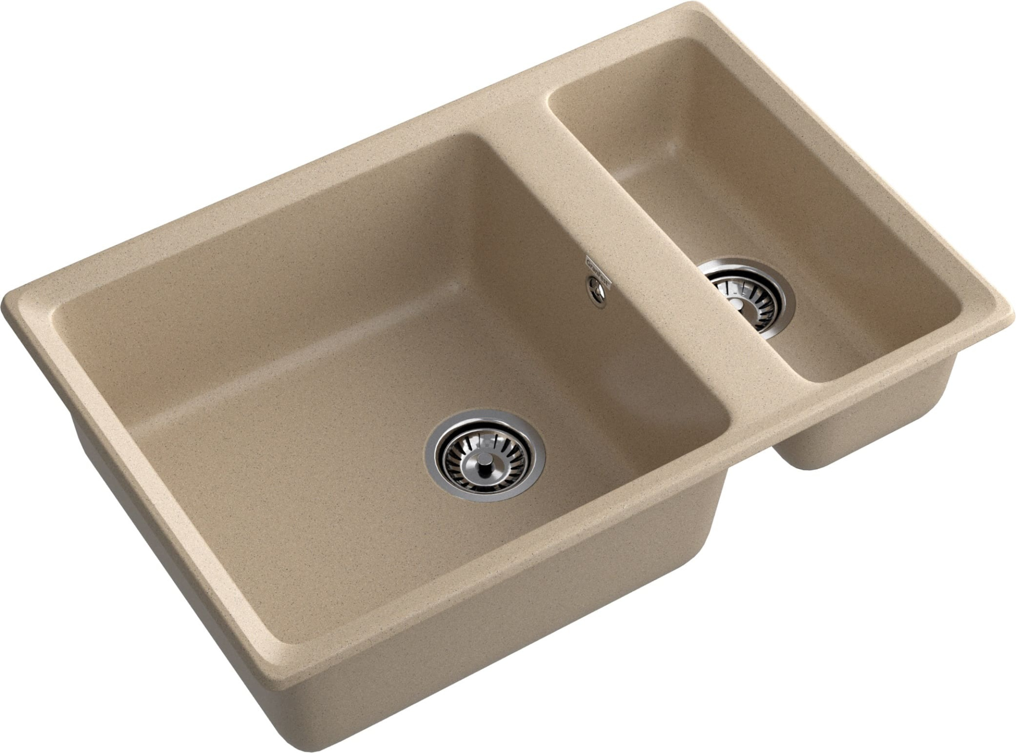 GRANFEST Мойка композит LEVEL, GF-LV-760K, 1.5-чаши 760*500, песочный