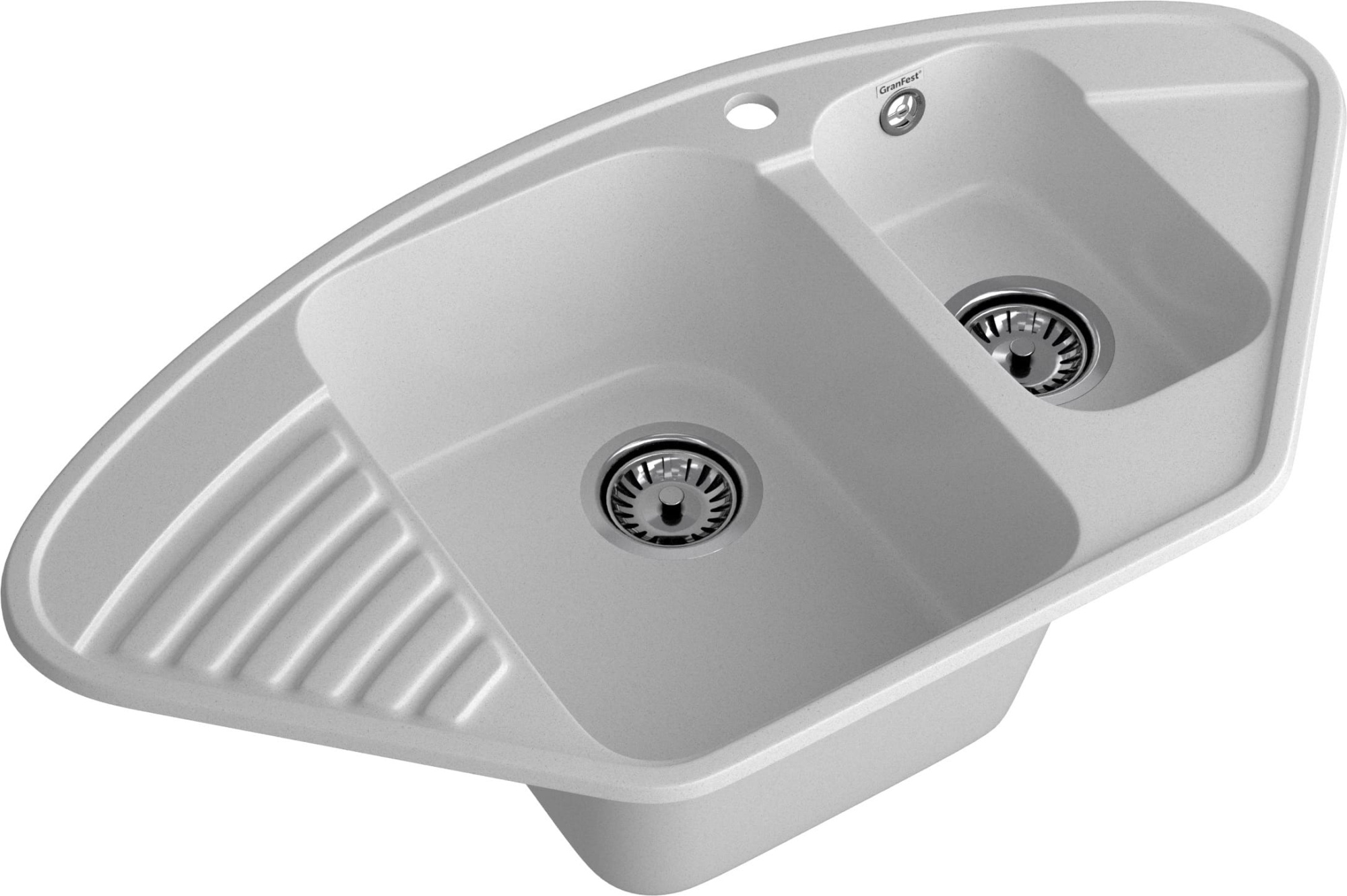 GranFest QUARZ (ECO-14) Мойка угл.1,5 чаш. 930*500 (серый)