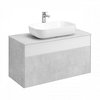 Тумба МАРБЛ 100, 2 ящ., слейт/белый матовый (под раковину MILA 35, MILA 40, ОДРИ Soft 42, ОДРИ Round