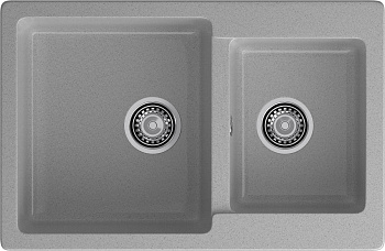 GRANFEST Мойка композит PRACTIK GF-P--780K  2 чаши 780*510 мм  серый арт.GF-