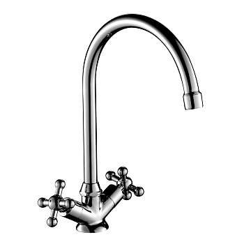 G02 Смеситель для кухни, выс.пов.излив 188мм, р/ДВ, хром, ROS, G02-72