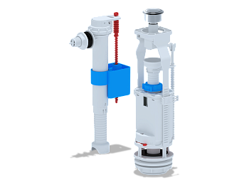 Набор с бок.подводкой 1/2 пластик кнопка хром, ANI PLAST