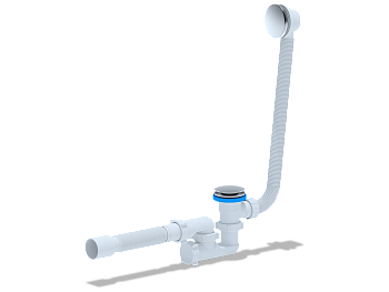 Сифон для ванны АНИ Пласт EC255G 1 1/2 дюйма 40 клик-клак гриб с переливом и гибкой трубой 40х50