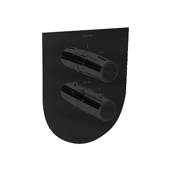 Встраиваемый термостатический смеситель для душа TZAR 348712SNM матовый черный на 2 выхода