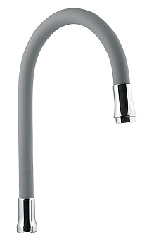 Излив гибкий из силикона,с аэратором, цвет серый., СЛАВЕН, 113