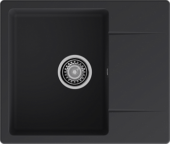 GRANFEST Мойка URBAN 258L 1-чаша+крыло 580*490мм черный арт.GF-UR-