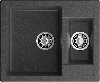 GRANFEST Мойка композит QUADRO GF-Q--610K 1.5-чаши. 610*500мм графит арт.GF-