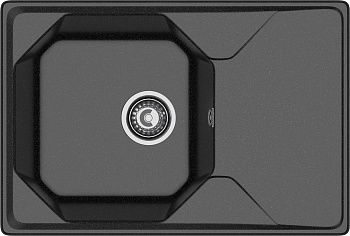 GRANFEST Мойка композит UNIQUE, GF-U-740L, чаш+кр 740*500, черный