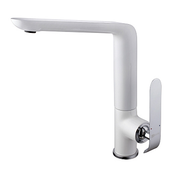 Melange Смеситель для кухни, выс.пов.излив 205мм, р/ОД, хром/белый, LM, LM4905CW