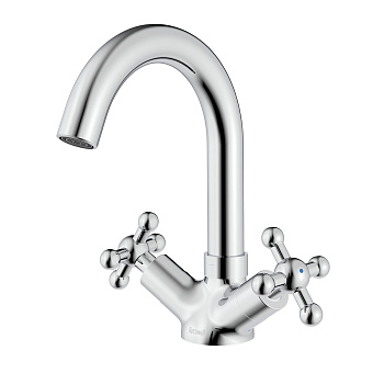 Смеситель ROSSINKA G02-64 для раковины с поворотным изливом, хром