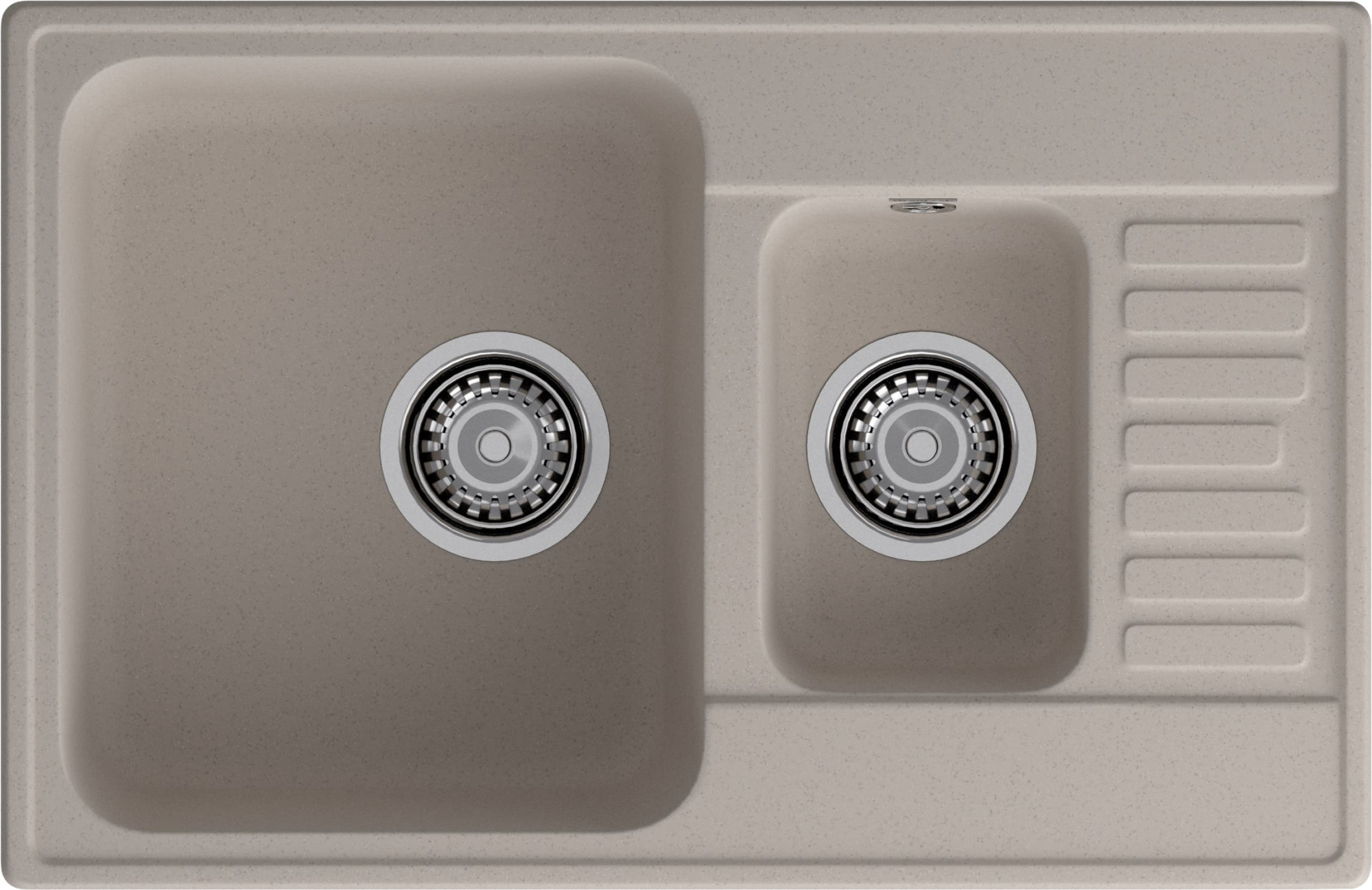 GranFest QUARZ (ECO-21К) Мойка 1.5-чаш+кр. 740*480 (песок)