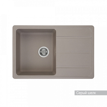 Мойка для кухни Аманда 780x510x211 мм, прямоуг. с крылом, серый шелк