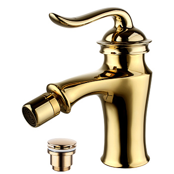 Brava Смеситель для биде, пов.аэратор 110мм дон.клап.Click/Clack, р/ОД, золото, LM, LM4708G