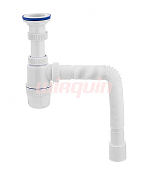 Сифон «Элит» универс. для мойки и раков. 1 ½ х 40мм с плас. реш.. и  г/труб. 40х40/50мм,L800мм VIR