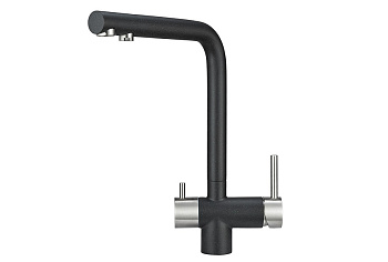 2305, ЧЕРНЫЙ Смеситель для кухни однорыч., с подкл. для питьевой воды GRANULA