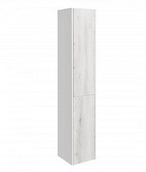 Шкаф-колонна САКУРА 35, подвесная, правая, ольха наварра, белый глянец