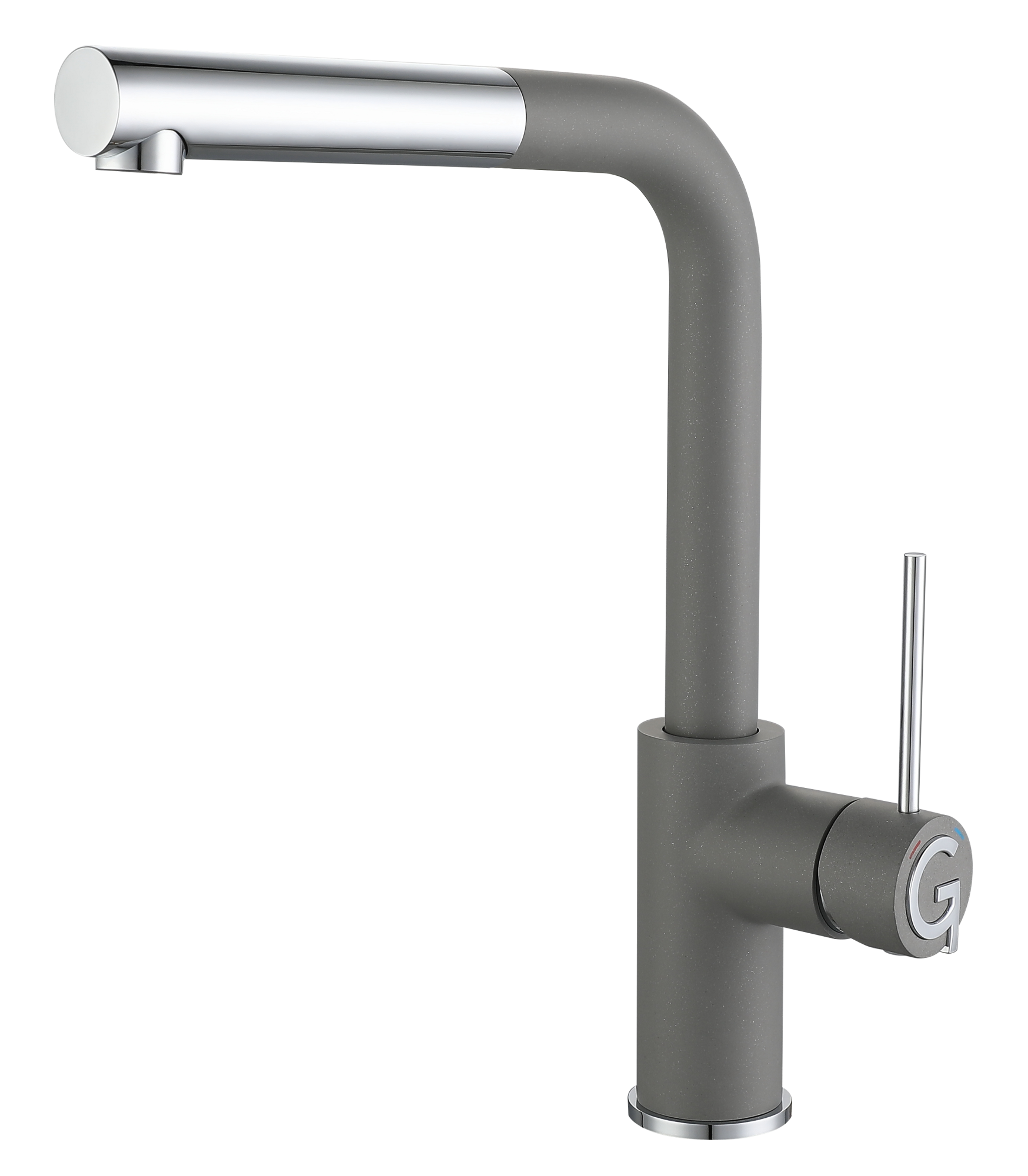 Смеситель для кухни RIVELATO Albano с выдвижной лейкой серый хром (1573503 grigio cromo)