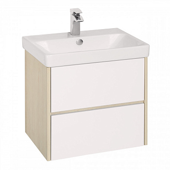 Тумба СКАНДИ 70, белая, дуб верона (под раковину АДРИАНА 70) 