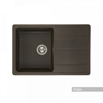 Мойка для кухни Аманда 780x510x211 мм, прямоуг. с крылом, кофе