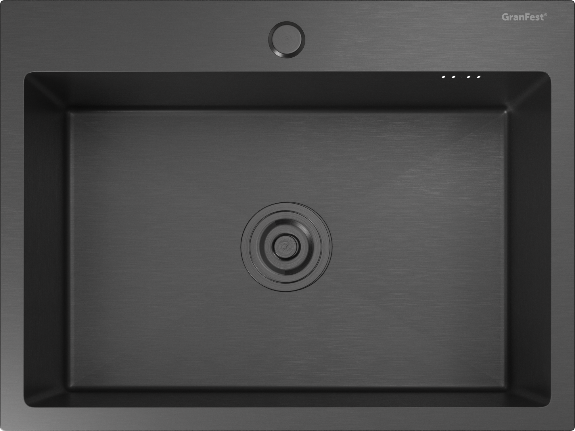 GranFest METAL (6045) Мойка PVD ГРАФИТ.1 чаша 600*450*215 мм 
