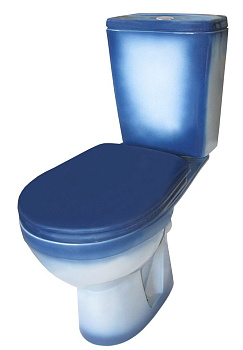 РИО Унитаз-компакт горизонт. вып., 2-х реж. арматура "Уклад", сиденье полипр. "Уклад", синий ROSA