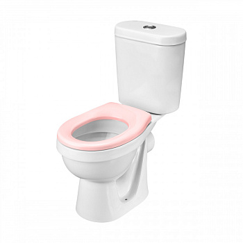 КАСПЕР Унитаз-компакт детский, горизонт. выпуск,1-а режим.арм,сиденье полипроп, пл.кр,розовый,САНТЕК