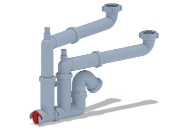 Cифон для мойки АНИ Пласт F серия F3520 1 1/2 дюйма 40 двойной с отводом для стиральной машины без выпуска