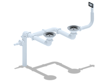 Набор АНИ Пласт L0515 для двойного универсального разноуровнего сифона с выпуском 3 1/2 дюйма 40 с переливом