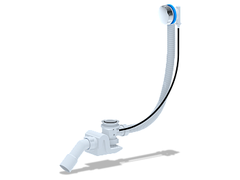 Перелив полуавтомат с плоским сифоном АНИ Пласт Бриг EM361 580 с переходной трубой 45 градусов 40х50