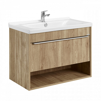 Тумба-умывальник ХОУП 80, 1 ящ., подвесная, орех (под раковину МИРАНДА 80)