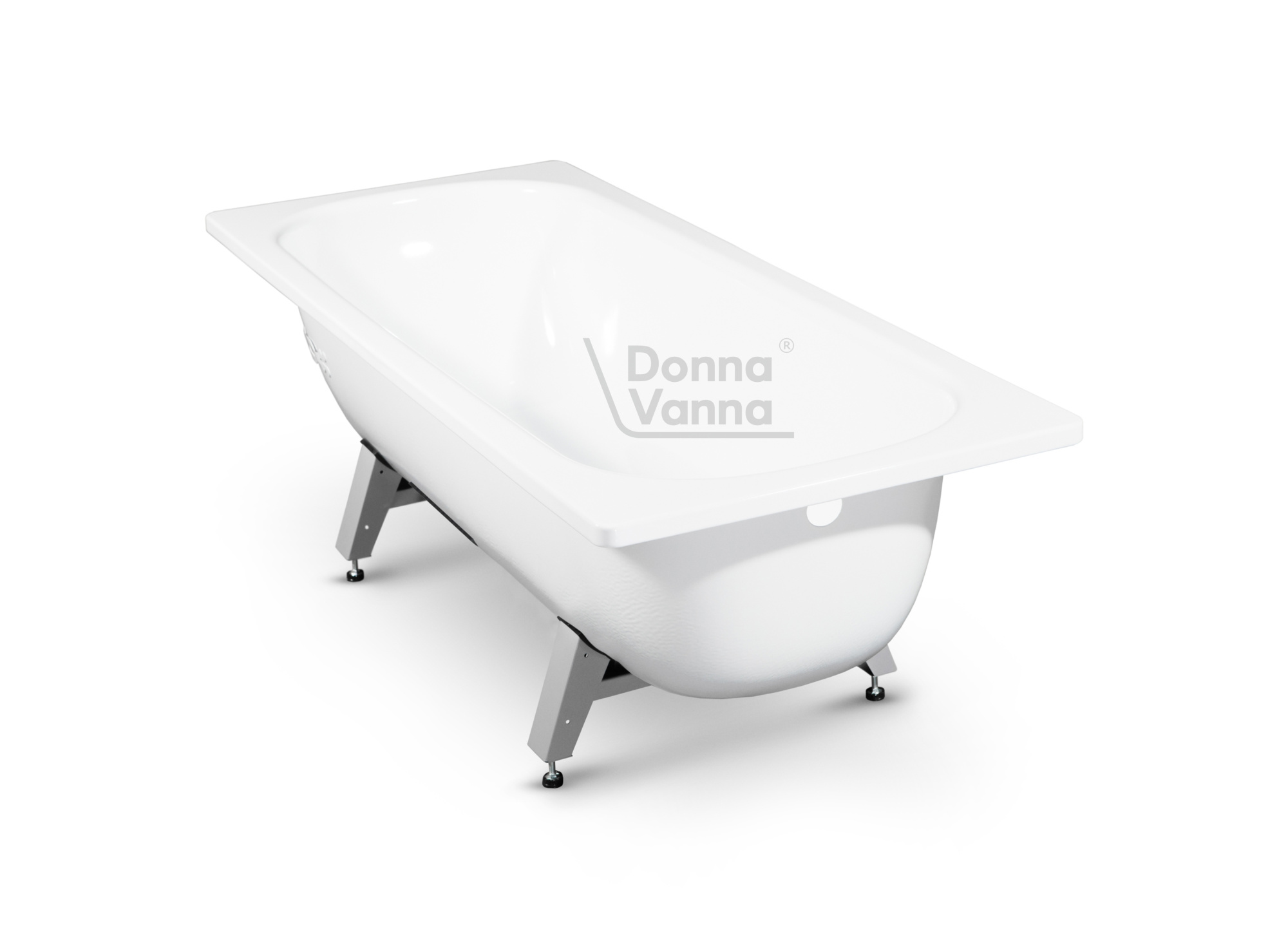 DONNA VANNA Ванна стальная 170x70x40 cм. с опорной подставкой, без ранта, белая орхидея, ВИЗ