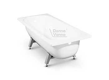 DONNA VANNA Ванна стальная 170x70x40 cм. с опорной подставкой, без ранта, белая орхидея, ВИЗ