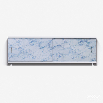 КЛАССИК Экран для ванны 170 см, полистирол,(серо-синий мрамор-041), ALAVANN