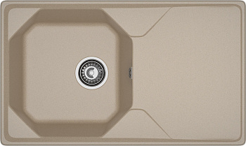 GRANFEST Мойка композит UNIQUE, GF-U-840L, чаш+кр 840*500, песочный