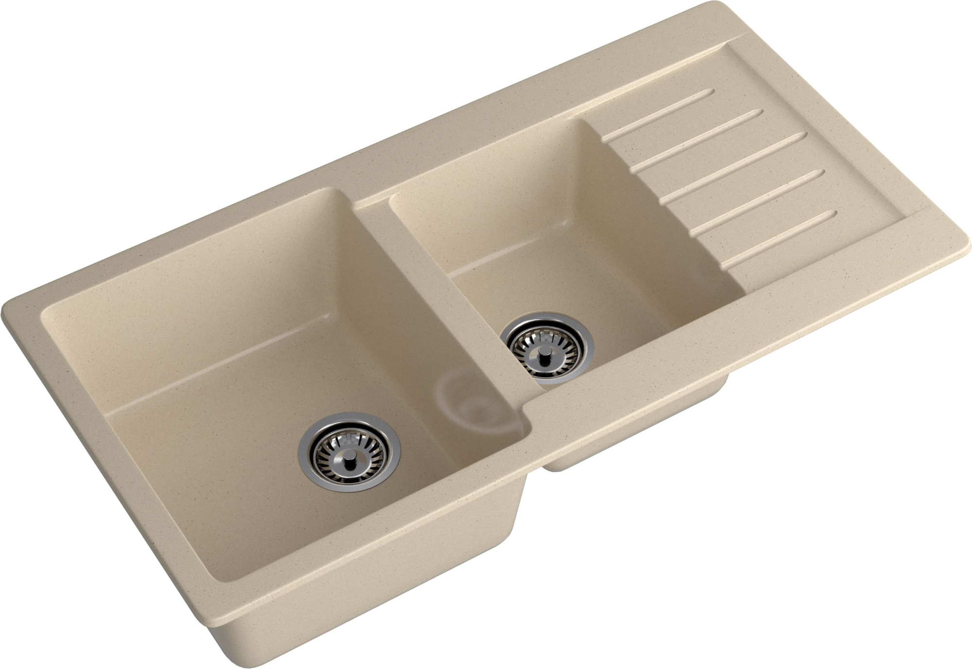 GRANFEST Мойка композит PRACTIK GF-P--980KL  2 чаши с  крылом 980*510 мм, кашемир