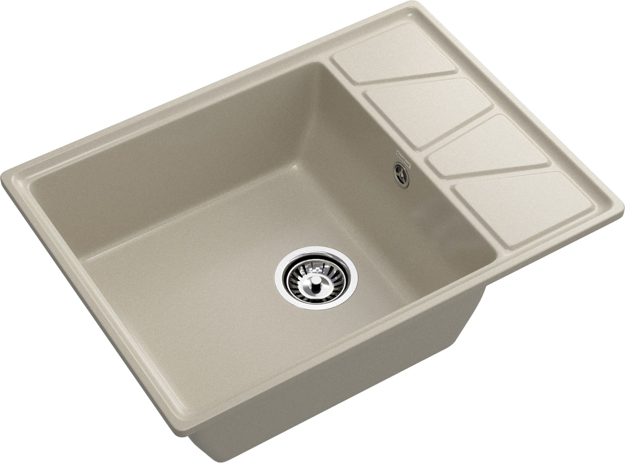 GRANFEST Мойка композит VERTEX, GF-V-680L, чаш+кр 680*500, топаз