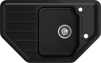 GRANFEST Мойка композит CORNER  GF-C--800E угловая 800*500мм  черный  арт.GF-