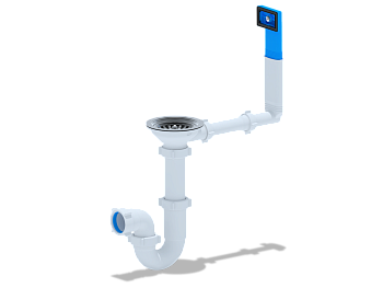 Сифон для мойки АНИ Пласт D0145 3 1/2 дюйма 40 прямоточный с жестким переливом