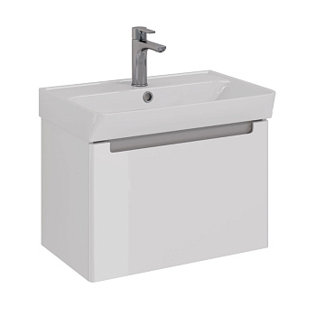 Тумба Lemark BUNO MINI, 60 см под 1 раковину, подвесная, 1 ящик, цвет планки: Серый, цвет корпуса, ф