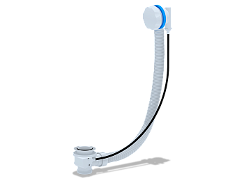 Перелив полуавтомат для ванны АНИ Пласт EM501 580 пластиковая белая ручка